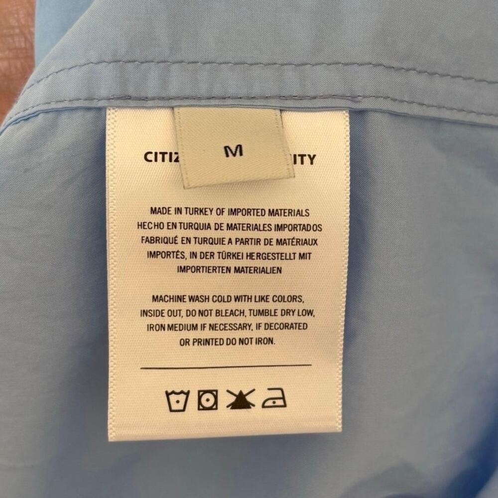 Citizens of Humanity 100% Cotton Blue Kayla Poplin Button Up Shirt Size Medium - Picture 4 of 9